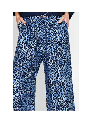 Pantalon taille haute en léopard avec cordons de serrage avec poches 2
