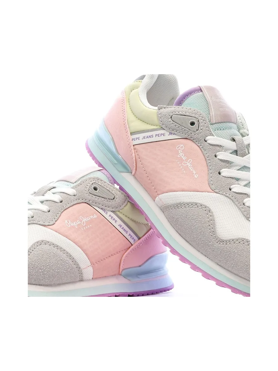 Baskets Gris/Rose/Jaune Femme Pepe jeans London 8