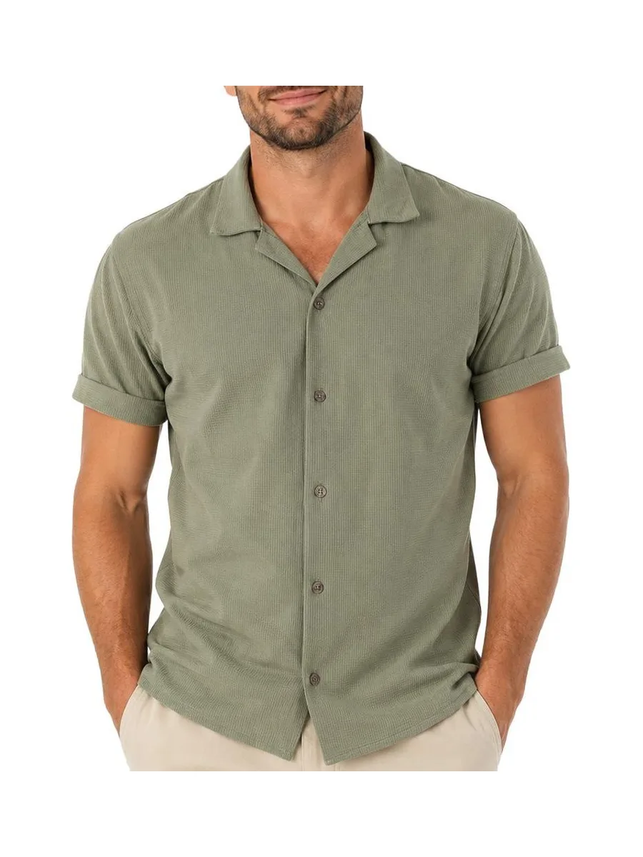 Chemise Manches Courtes Kaki Homme Paname Brothers DOV 1