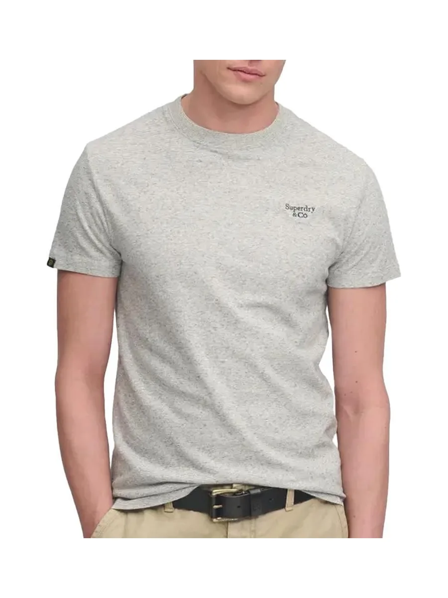 T-Shirt Gris Clair Homme Superdry Essential Serif 2