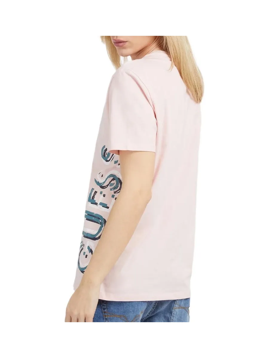 T-shirt Rose Homme Guess Vertical 3