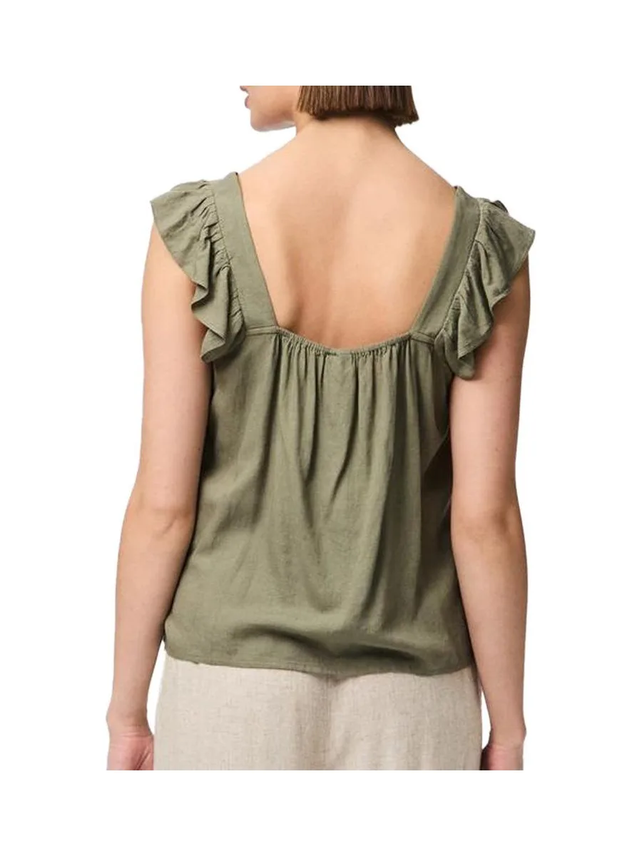 Débardeur Vert Femme Pieces Pia 3