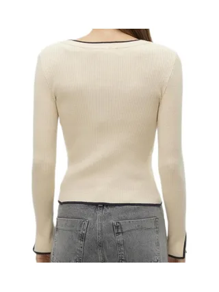 Pull Crème/Noir Femme Vero Moda Joan 2