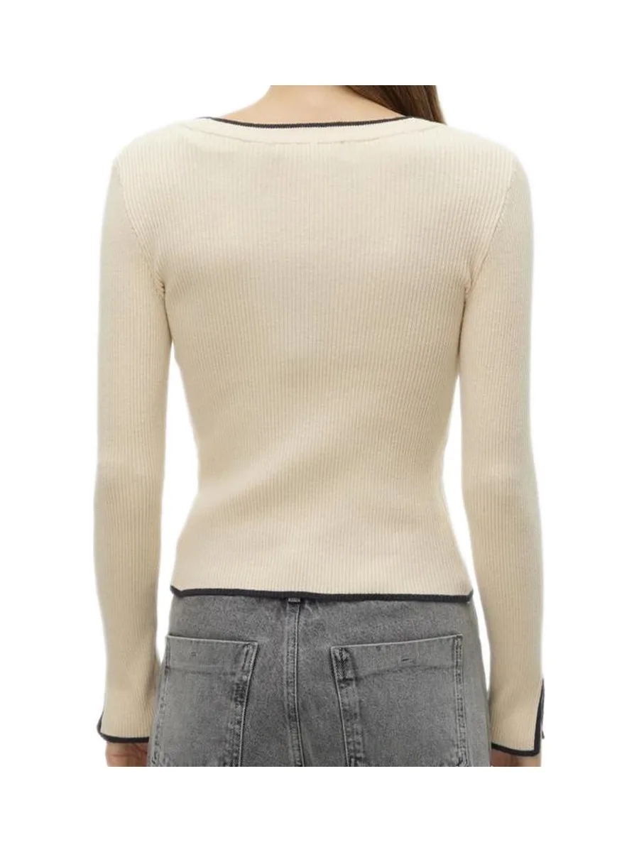 Pull Crème/Noir Femme Vero Moda Joan 3