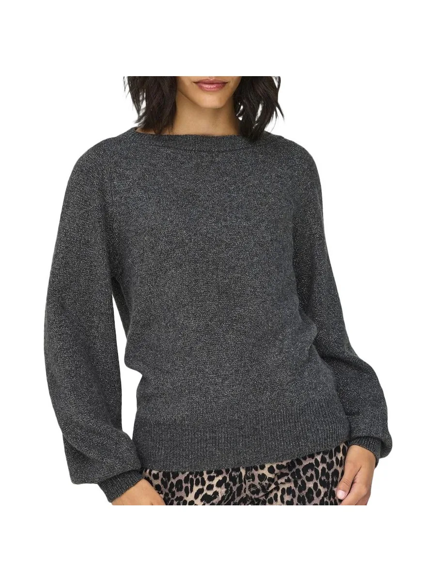 Pulls Gris Femme JDY Jdyrue Glitter L/s Boat Pullove Knt Noos 15330648-DGM 2