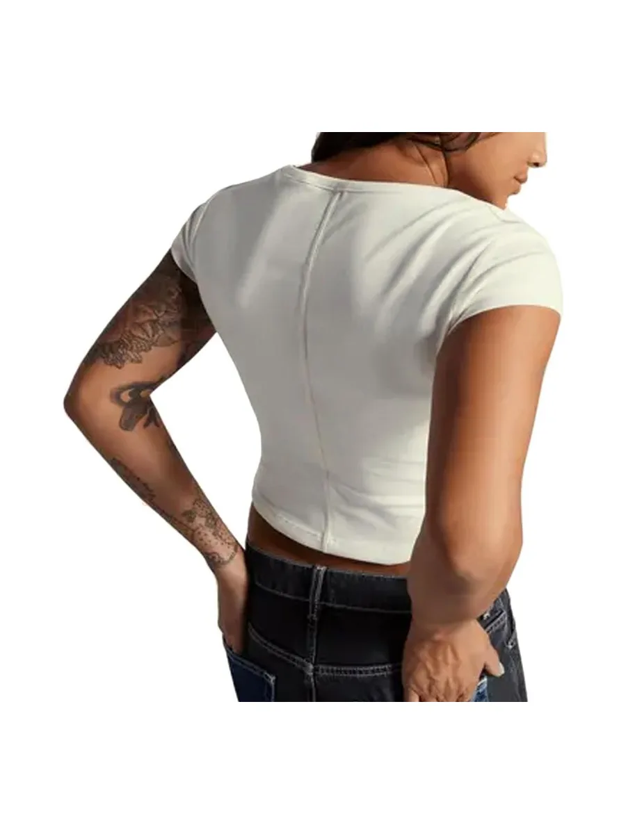 T-Shirt Blanc Femme Converse Corset 3