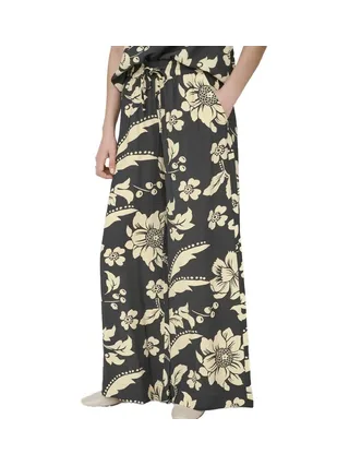 Pantalon fluide Imprimé Noir/Beige Femme JDY Life Palazzo 1