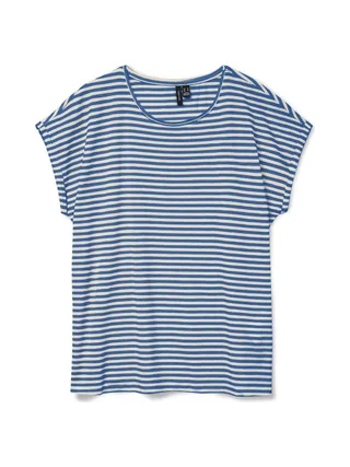 T-shirt Bleu/Blanc Femme Vero Moda Mava 3