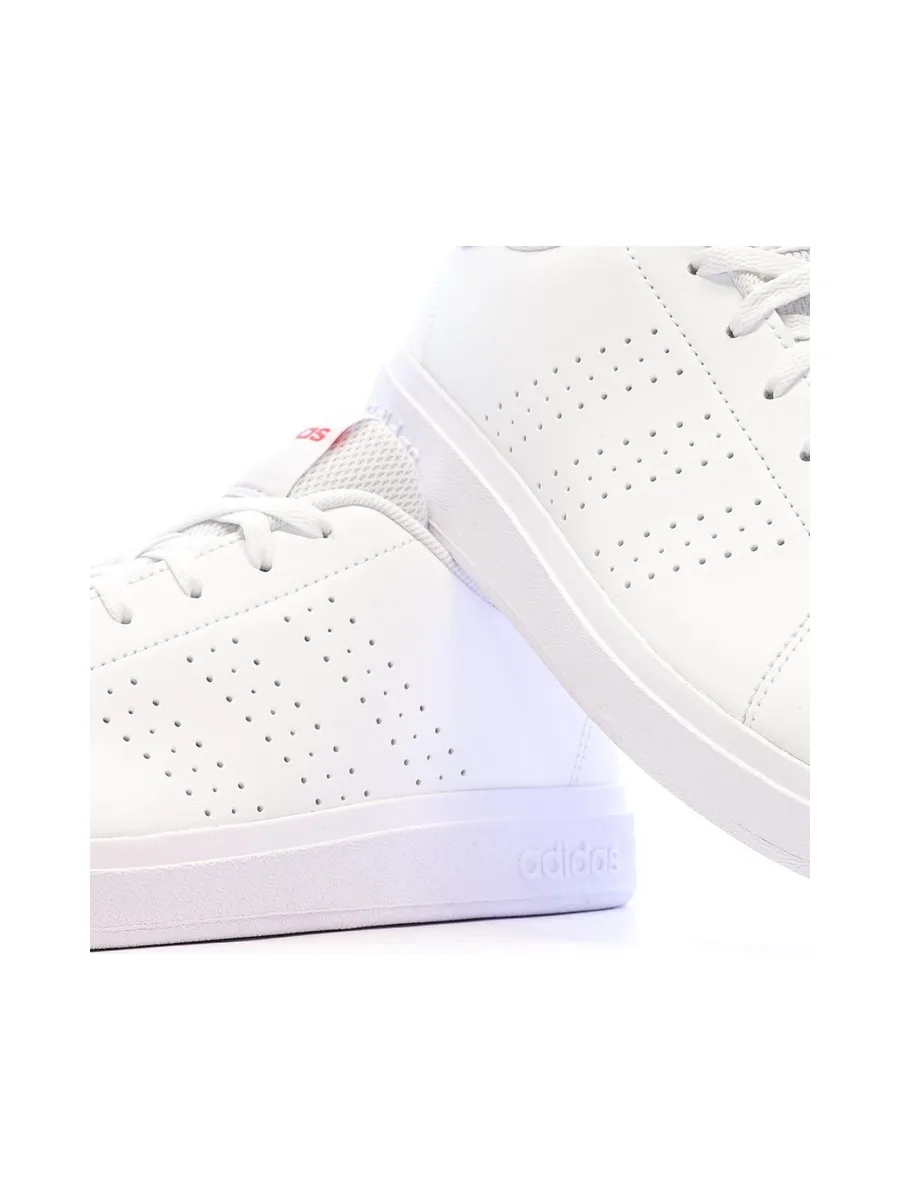 Baskets Blanc/Rose Fille Adidas Advantage 8