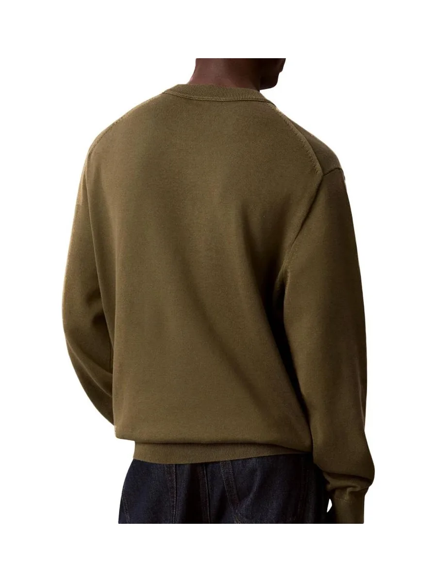 Pull Kaki Homme Calvin Klein Jeans Crwn 3