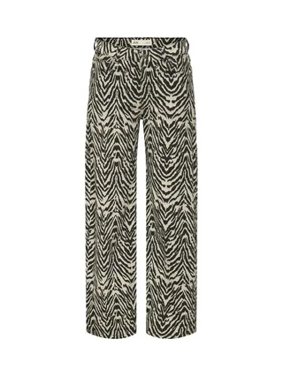 Jean Zèbre Droit Noir/Beige Femme JDY Vanessa Wideleg 1