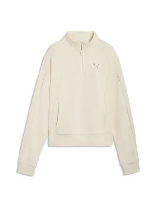 Sweat À Capuche Écru Femme Puma Relaxed 1
