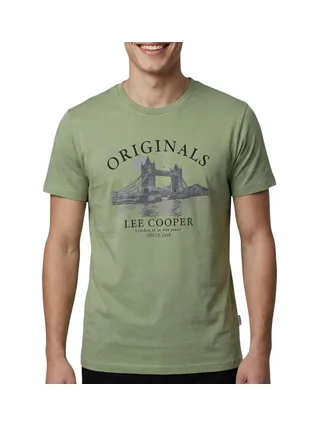 T-Shirt Kaki Homme Lee Cooper LCN820 1