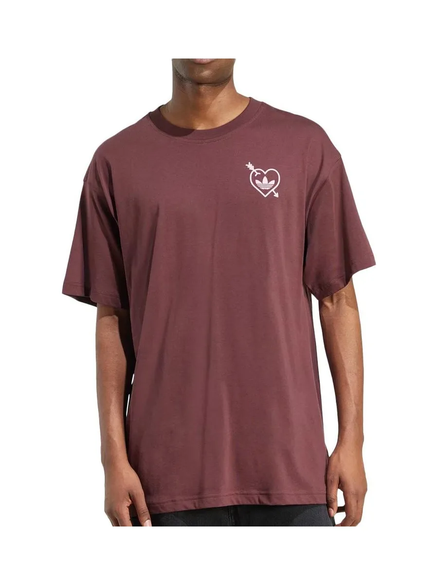 T-shirt Bordeaux Homme Graphique oversize Cupid and Heart 1