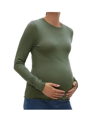 T-shirt de Grossesse Manches Longues Vert Femme Vero Moda Maternity Top 1