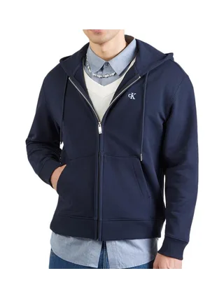 Sweat Zippé Marine Homme Calvin Klein Jeans Terry Monog 1