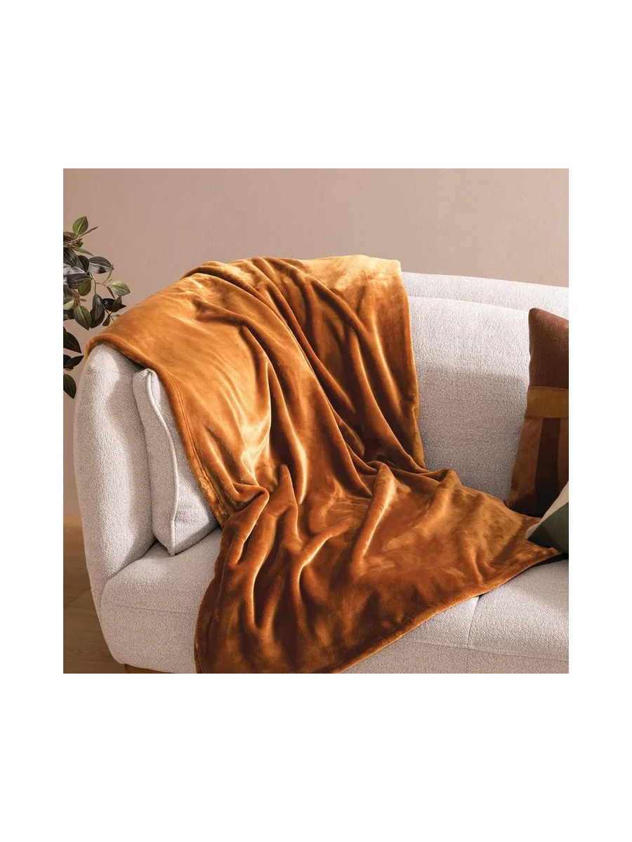 Plaid flanelle Marron Foncé Atmosphera 180x230 Cuddly 2