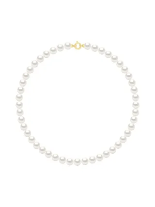 Collier Véritables Perles d'Eau Douce Rondes 8-9 mm — Or Jaune 750 Millièmes — 45 cm 1