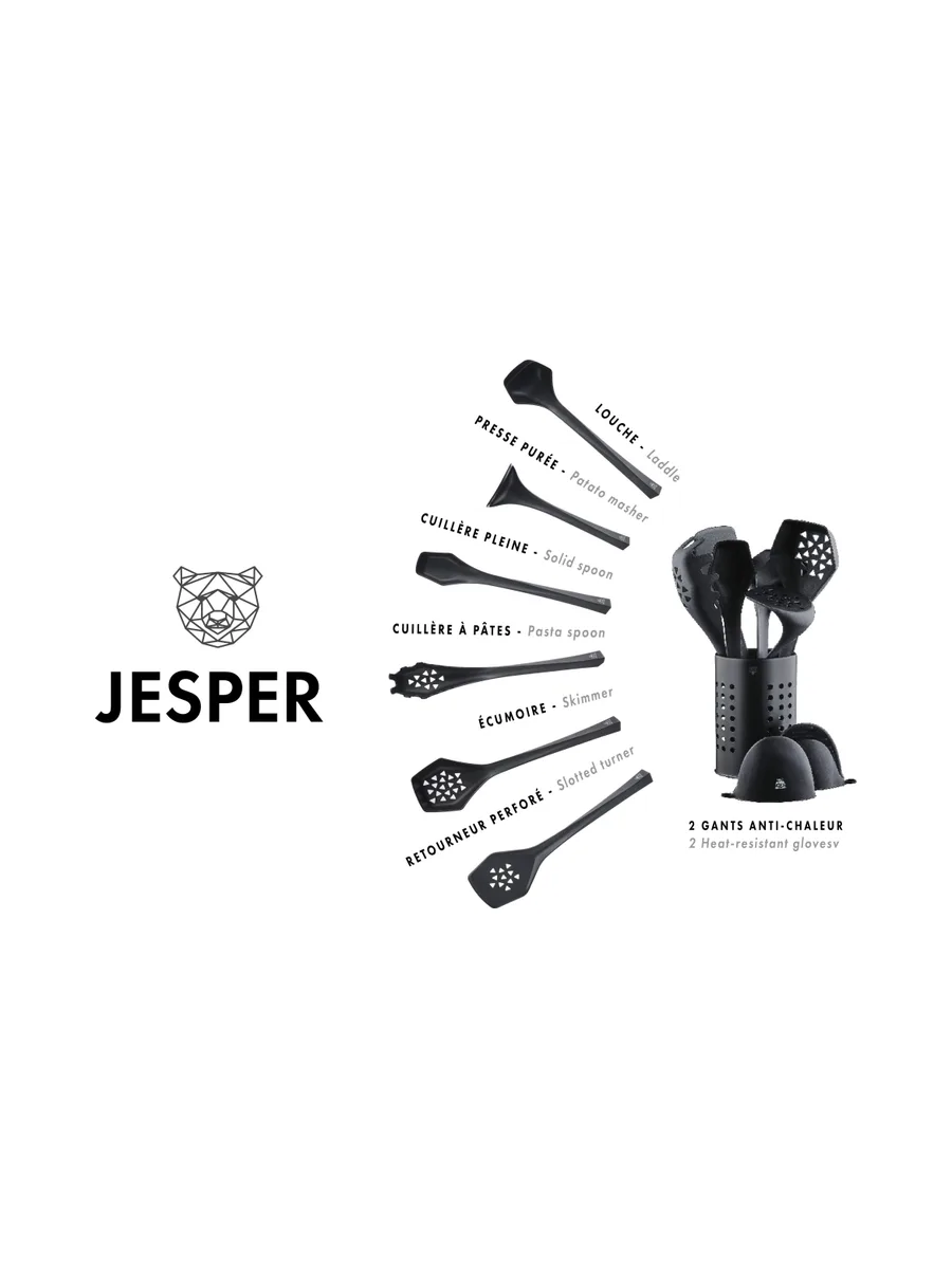 Set d'ustensiles de cuisine en thermoplastique JESPER - 9 pièces 3