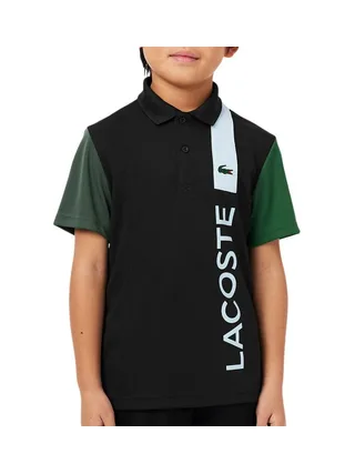 Polo Marine/Vert Garçon Lacoste Ultra Dry Pique Tennis 1