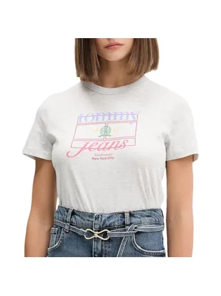 T-Shirt Gris Femme Tommy Hilfiger DW0DW21533 1