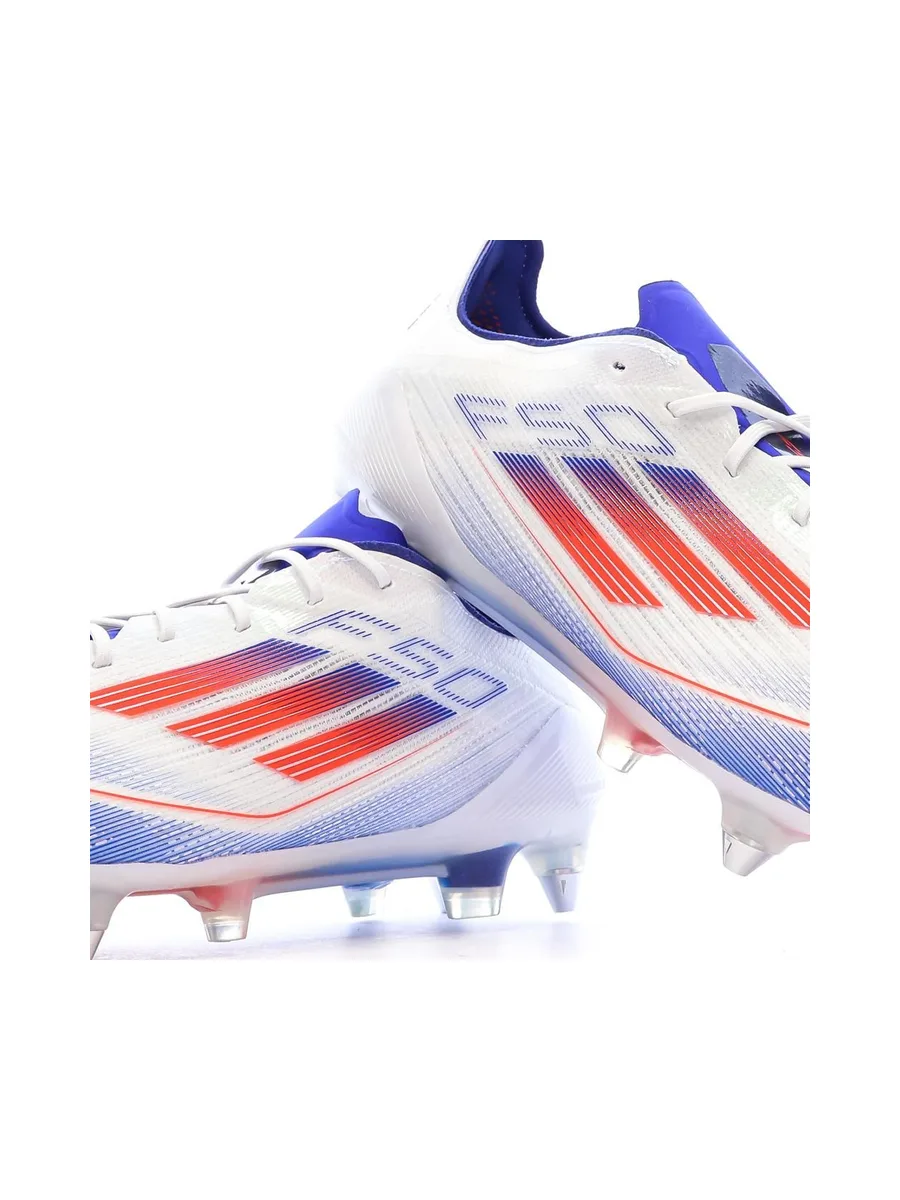 Chaussures de Foot Blanc/Bleu Adidas F50 Elite SG 8