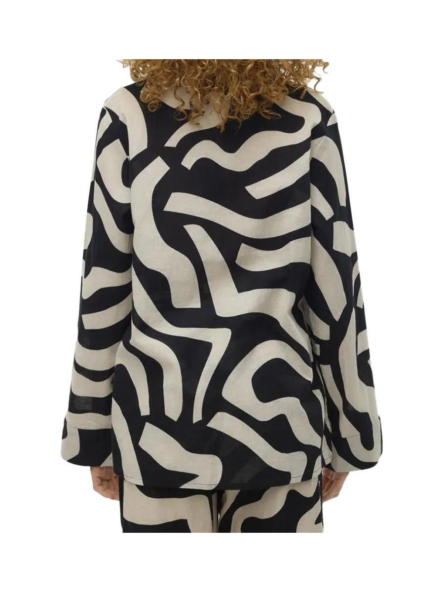 Chemise Noire/Beige Femme Vero Moda Magnete 3