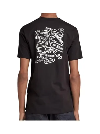 T-shirt Noir Homme G-Star Rew Back 2