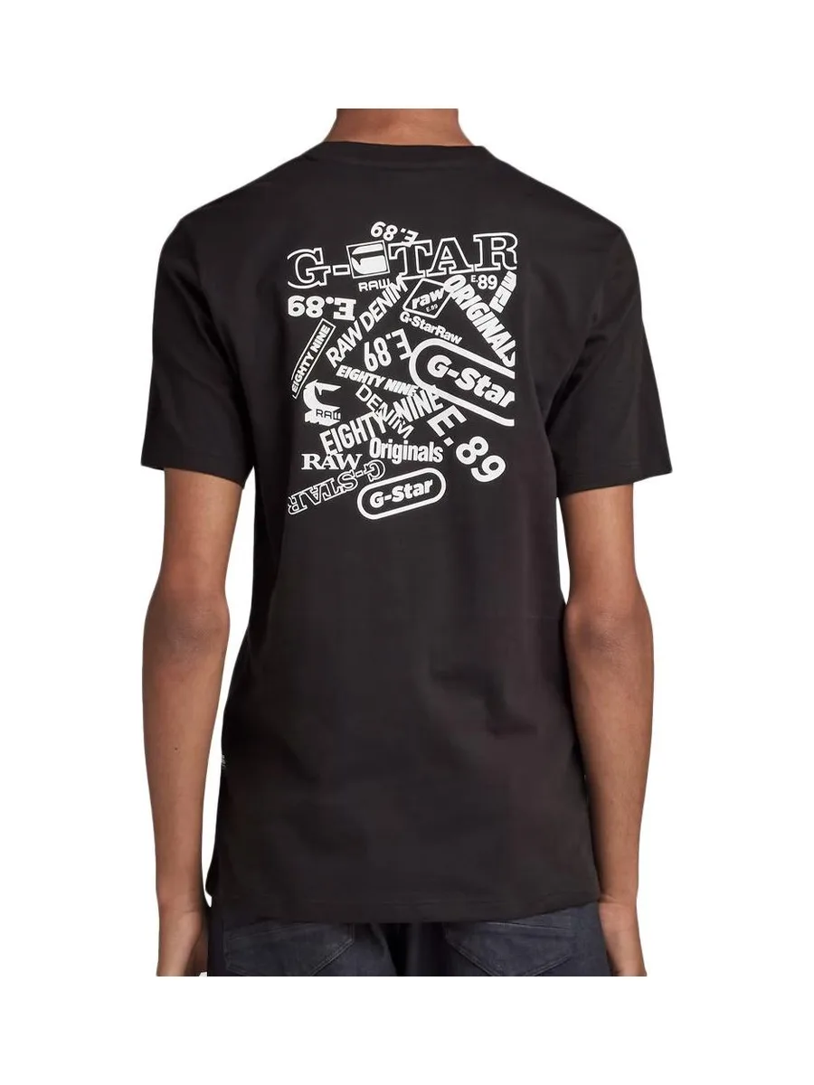 T-shirt Noir Homme G-Star Rew Back 3