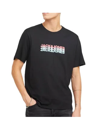 T-Shirt Noir Homme Jack & Jones Cyber 1