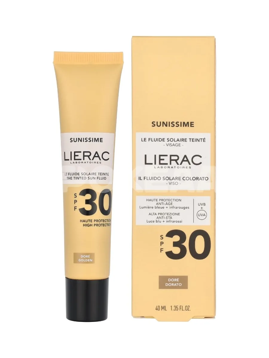 Lierac Sunissime The Tinted Velvety Sun Fluid SPF30 40ml - Golden 1