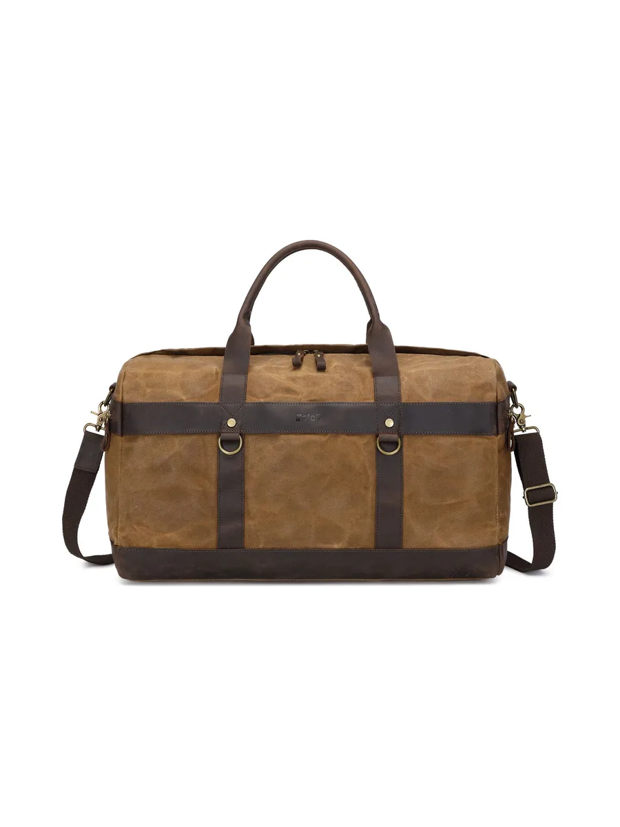 VLAD - Sac de voyage en cuir véritable et toile enduite - Bleu 42