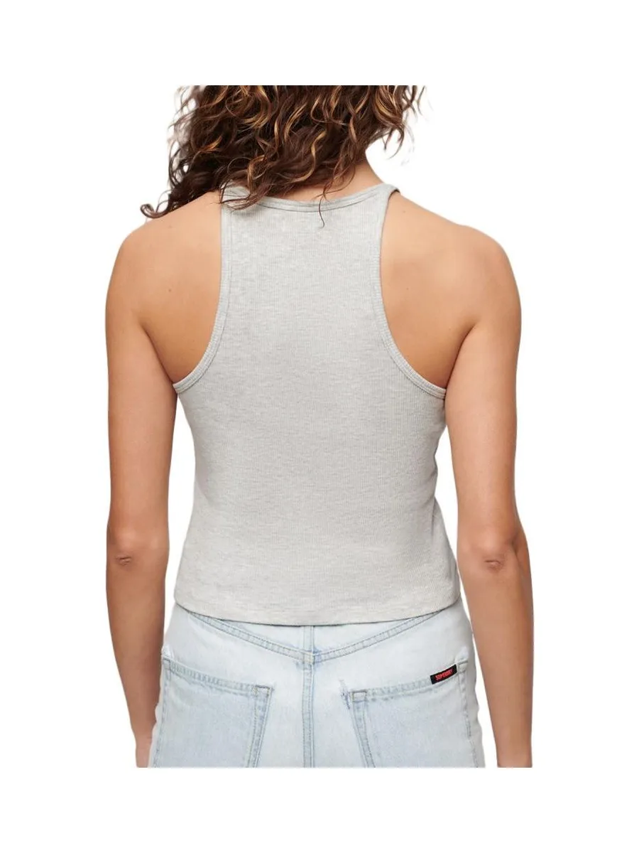 Débardeur Gris Femme Superdry Essential Logo Racer 2