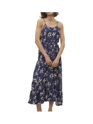 Robe Marine/Jaune à Motifs Femme Vero Moda Easy Joy 1
