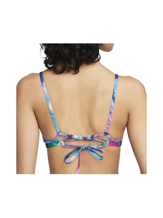 Haut de maillot de bain Bleu/Rose Femme Nike Lace Up 2