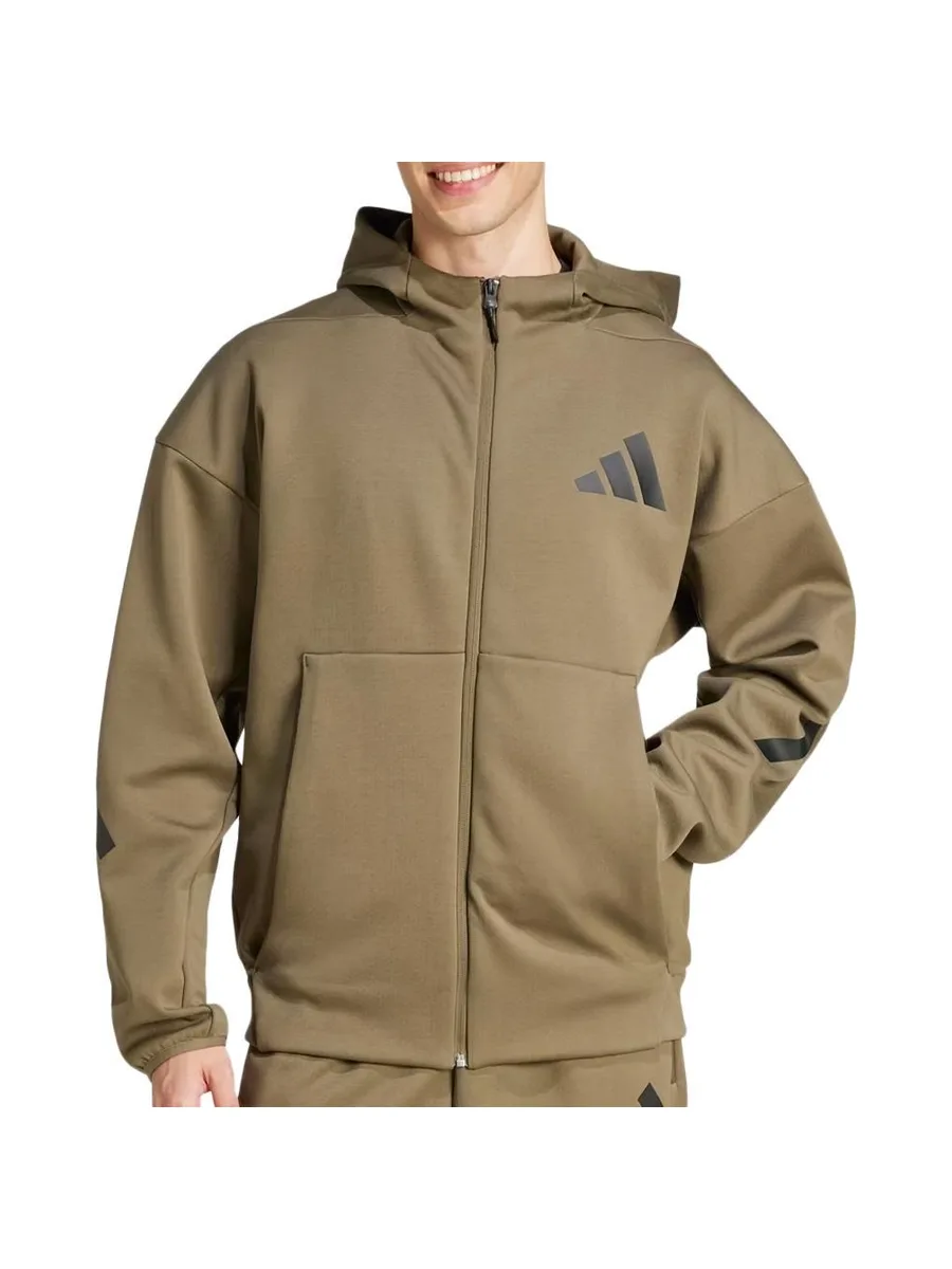 Sweat Zippé Marron Homme Adidas JD9600 1