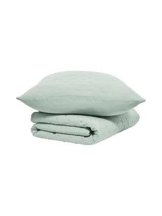 Couvre lit Vert + 2 Taies D'oreiller Today 260x240cm 2