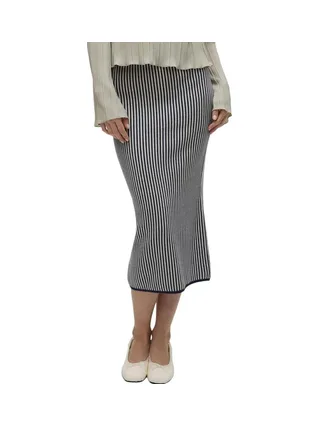 Jupe Marine à Rayures Femme Vero Moda Gold Pinstripe 1