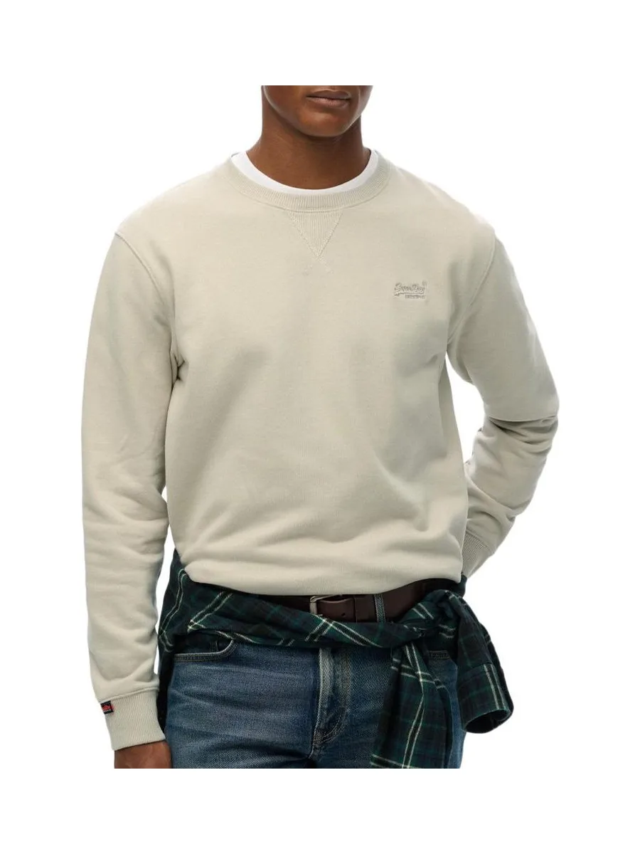 Pull Beige Homme Superdry Essential Logo Crew 1
