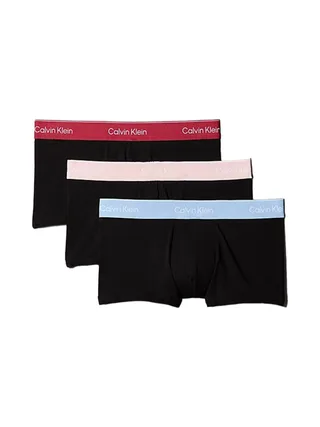 x3 Boxers Noir/Rose/Bleu Homme Calvin Klein Rise Trunk 1