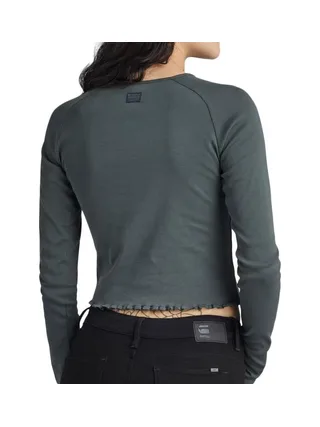 T-shirt Manches longues Vert Foncé Femme G-Star Cropped Baby Sis Raglan 2