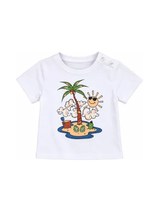 T-Shirt Blanc Garçon P'tit Mome Jard 1