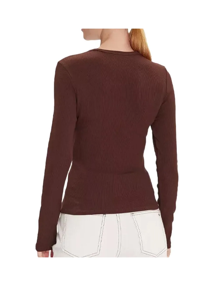 T-Shirt Manches Longues Marron Femme Tommy Hilfiger Essentials 3