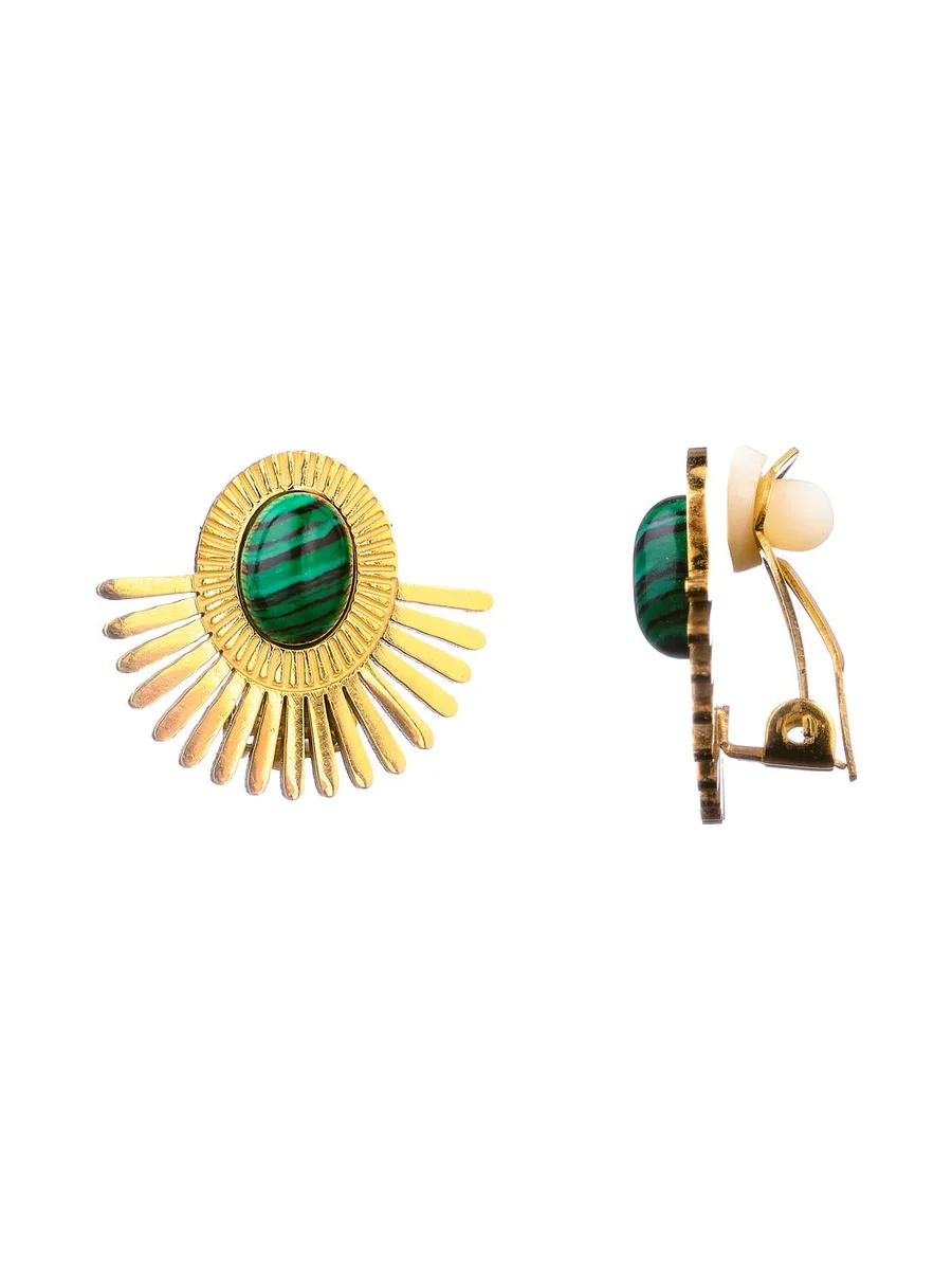 Boucles d'oreilles à clip Bianca - Vert 3