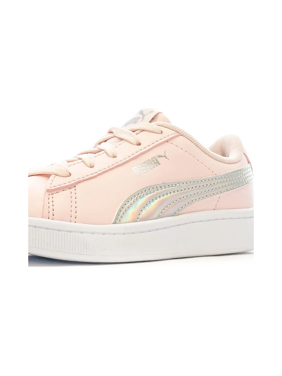 Baskets Rose/Gris pailleté Fille Puma Vikky Rainbow 8