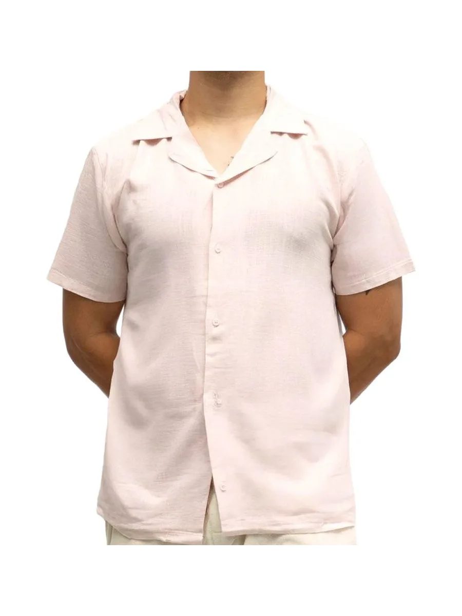 Chemise Rose Clair Homme Paname Brothers Lin Ficelle 2