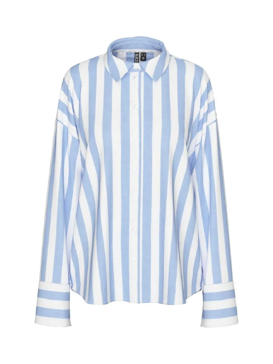 Chemise Rayures Bleu/Blanc Femme Pieces Liva 2