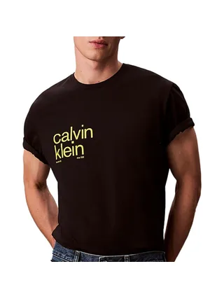 T-Shirt Noir/Jaune Homme Calvin Klein Jeans LV04RD810G 1