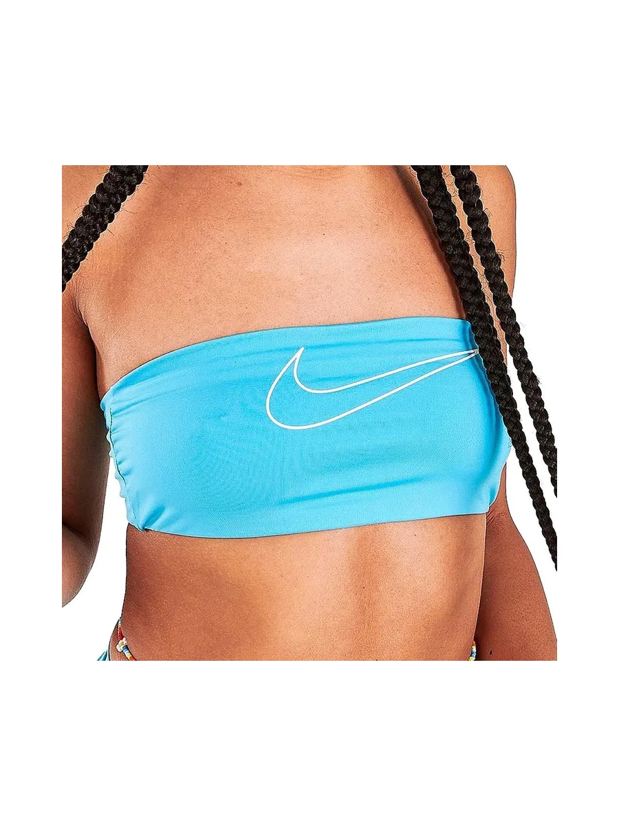 Haut de maillot de bain Bleu Femme Nike Bandeau Bikini Top 1