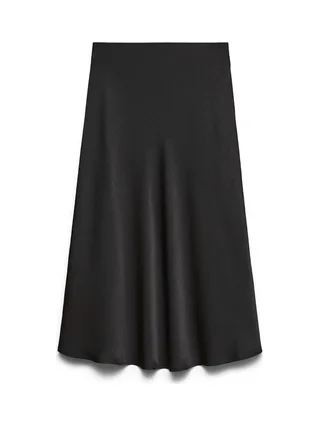 Jupe 3/4 Satinée Noire Femme Vero Moda Emily 1